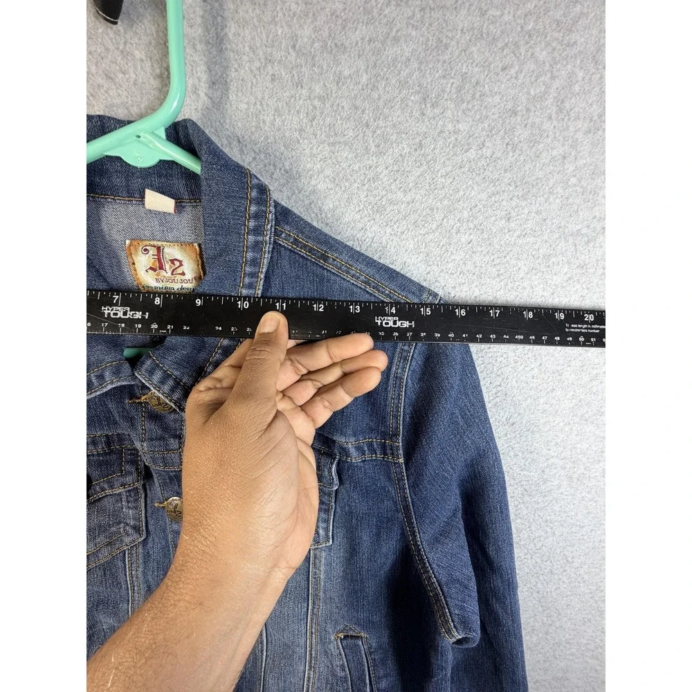 J2 By Jou Jou Denim Jacket Juniors Large Blue Button Front Pockets Casual